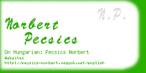 norbert pecsics business card